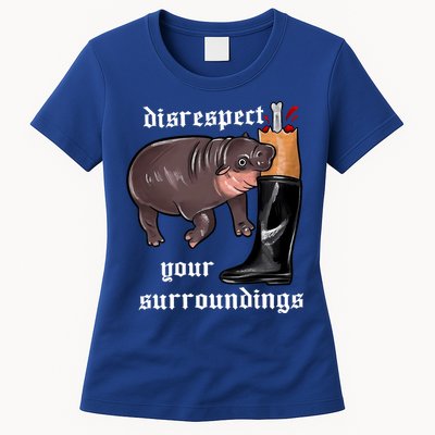 Disrespect Your Surroundings Moo Deng Funny Design Womens T-Shirt