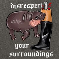 Disrespect Your Surroundings Moo Deng Funny Design Cotton Canvas Backpack