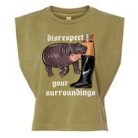 Disrespect Your Surroundings Moo Deng Funny Design Garment-Dyed Women's Muscle Tee