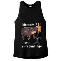 Disrespect Your Surroundings Moo Deng Funny Design Ladies PosiCharge Tri-Blend Wicking Tank