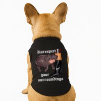 Disrespect Your Surroundings Moo Deng Funny Design Doggie Tank