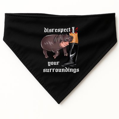 Disrespect Your Surroundings Moo Deng Funny Design USA-Made Doggie Bandana