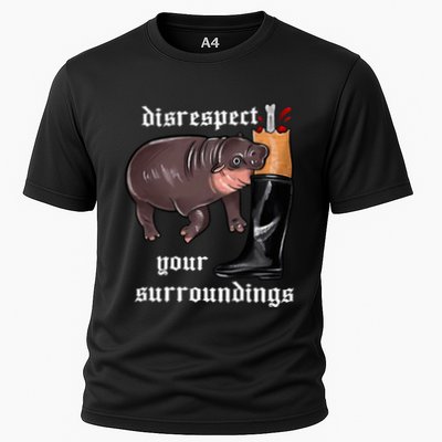 Disrespect Your Surroundings Moo Deng Funny Design Cooling Performance Crew T-Shirt