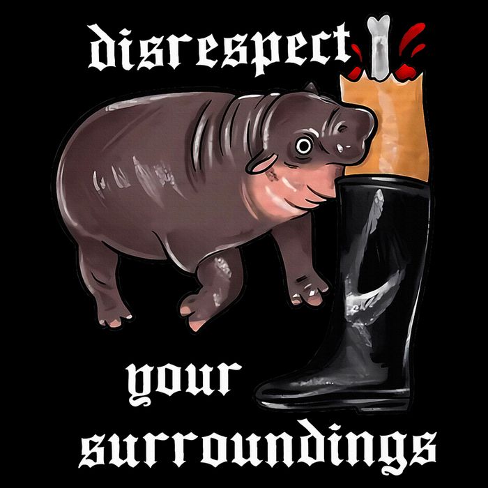 Disrespect Your Surroundings Moo Deng Funny Design 7-Panel Snapback Hat