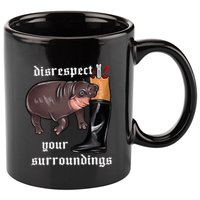 Disrespect Your Surroundings Moo Deng Funny Design 11oz C Handle Ceramic Mug