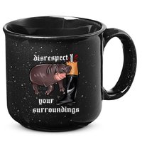 Disrespect Your Surroundings Moo Deng Funny Design 15oz Campfire Ceramic Mug