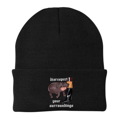 Disrespect Your Surroundings Moo Deng Funny Design Beanie