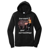 Disrespect Your Surroundings Moo Deng Funny Design Women's Pullover Hoodie
