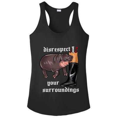 Disrespect Your Surroundings Moo Deng Funny Design Ladies PosiCharge Competitor Racerback Tank
