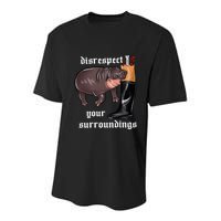 Disrespect Your Surroundings Moo Deng Funny Design Youth Performance Sprint T-Shirt
