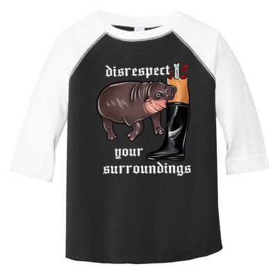 Disrespect Your Surroundings Moo Deng Funny Design Toddler Fine Jersey T-Shirt