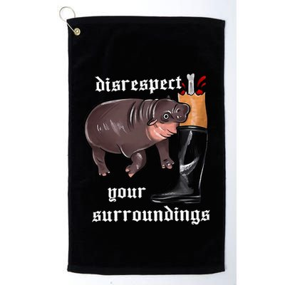 Disrespect Your Surroundings Moo Deng Funny Design Golf Towel