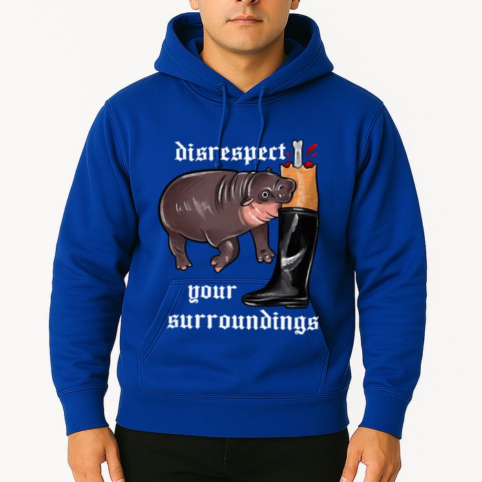 Disrespect Your Surroundings Moo Deng Funny Design Hoodie