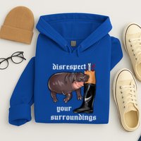 Disrespect Your Surroundings Moo Deng Funny Design Hoodie