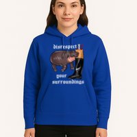 Disrespect Your Surroundings Moo Deng Funny Design Hoodie