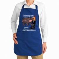 Disrespect Your Surroundings Moo Deng Funny Design Apron