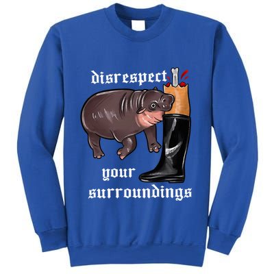 Disrespect Your Surroundings Moo Deng Funny Design Sweatshirt