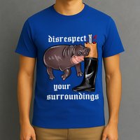 Disrespect Your Surroundings Moo Deng Funny Design T-Shirt