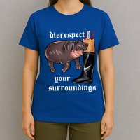 Disrespect Your Surroundings Moo Deng Funny Design T-Shirt