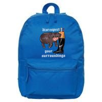 Disrespect Your Surroundings Moo Deng Funny Design 16 in Basic Backpack