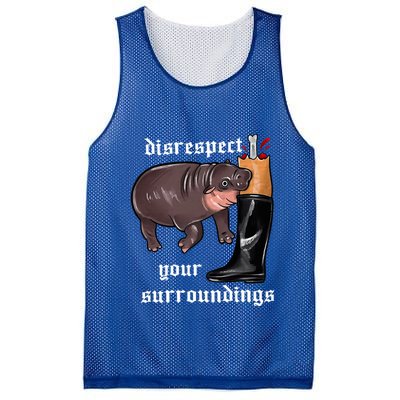 Disrespect Your Surroundings Moo Deng Funny Design Mesh Reversible Basketball Jersey Tank