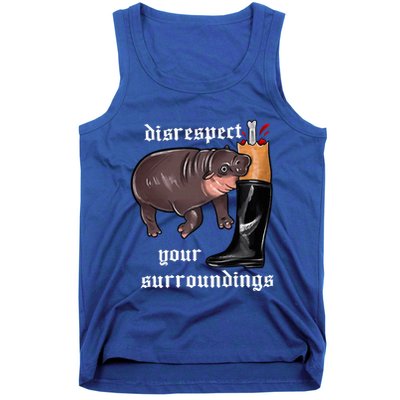 Disrespect Your Surroundings Moo Deng Funny Design Tank Top
