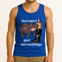 Disrespect Your Surroundings Moo Deng Funny Design Tank Top