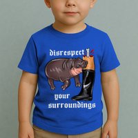 Disrespect Your Surroundings Moo Deng Funny Design Toddler T-Shirt