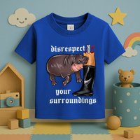 Disrespect Your Surroundings Moo Deng Funny Design Toddler T-Shirt