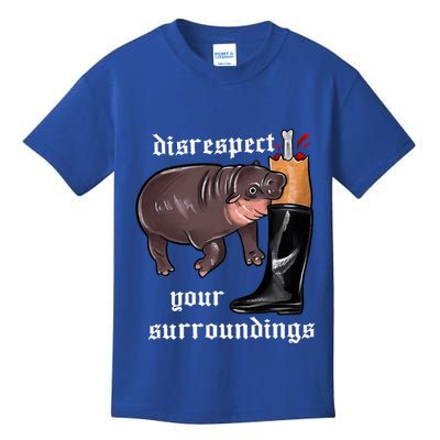 Disrespect Your Surroundings Moo Deng Funny Design Kids T-Shirt