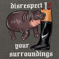 Disrespect Your Surroundings Moo Deng Funny Design Cotton Canvas Backpack
