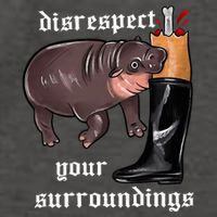 Disrespect Your Surroundings Moo Deng Funny Design Vector Backpack