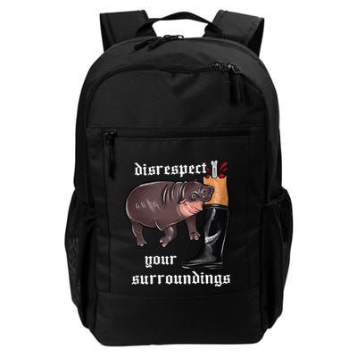 Disrespect Your Surroundings Moo Deng Funny Design Daily Commute Backpack