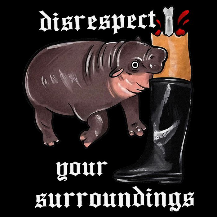 Disrespect Your Surroundings Moo Deng Funny Design Poster