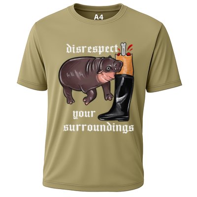 Disrespect Your Surroundings Moo Deng Funny Design Cooling Performance Crew T-Shirt