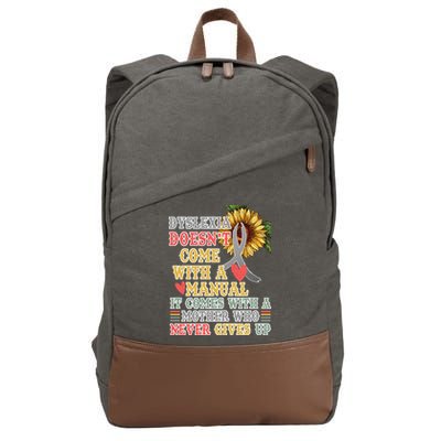 Dyslexia Doesn't Come With A Manual Cotton Canvas Backpack