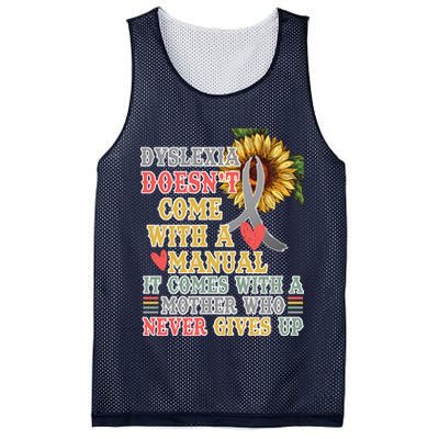 Dyslexia Doesn't Come With A Manual Mesh Reversible Basketball Jersey Tank