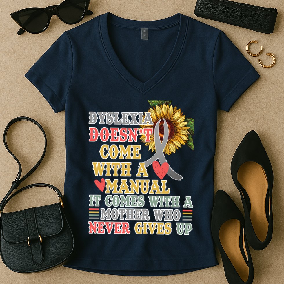 Dyslexia Doesn't Come With A Manual Women's V-Neck T-Shirt
