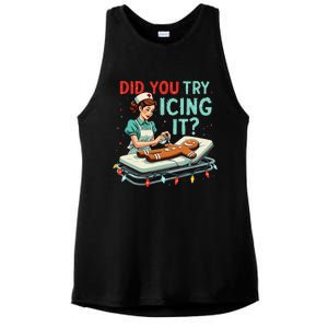 Did You Try Icing It Funny Nurse Christmas Gingerbread Xmas Ladies PosiCharge Tri-Blend Wicking Tank