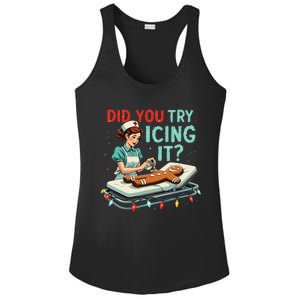 Did You Try Icing It Funny Nurse Christmas Gingerbread Xmas Ladies PosiCharge Competitor Racerback Tank