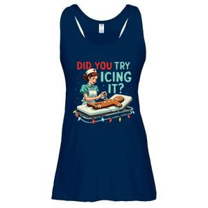 Did You Try Icing It Funny Nurse Christmas Gingerbread Xmas Ladies Essential Flowy Tank