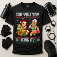 Did You Try Icing It Funny Gingerbread Christmas Holiday Cooling Performance Crew T-Shirt