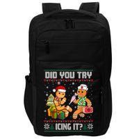 Did You Try Icing It Funny Gingerbread Christmas Holiday Impact Tech Backpack