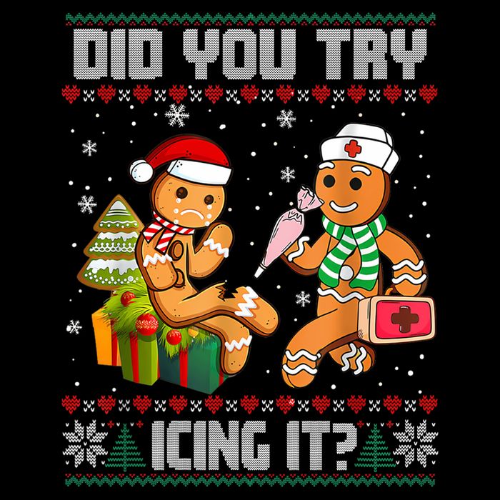 Did You Try Icing It Funny Gingerbread Christmas Holiday Flatbill Hat