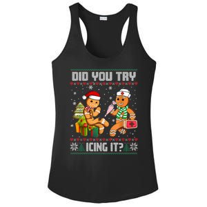 Did You Try Icing It Funny Gingerbread Christmas Holiday Ladies PosiCharge Competitor Racerback Tank