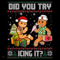Did You Try Icing It Funny Gingerbread Christmas Holiday Cooling Performance Long Sleeve Crew
