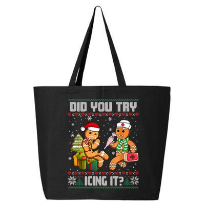 Did You Try Icing It Funny Gingerbread Christmas Holiday 25L Jumbo Tote