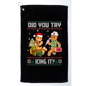 Did You Try Icing It Funny Gingerbread Christmas Holiday Platinum Collection Golf Towel