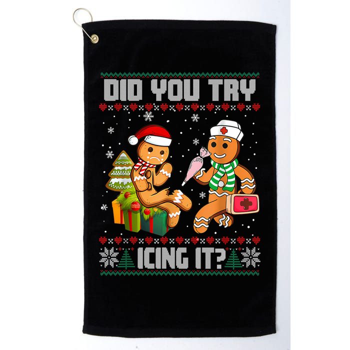 Did You Try Icing It Funny Gingerbread Christmas Holiday Golf Towel