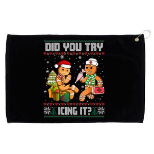 Did You Try Icing It Funny Gingerbread Christmas Holiday Grommeted Golf Towel